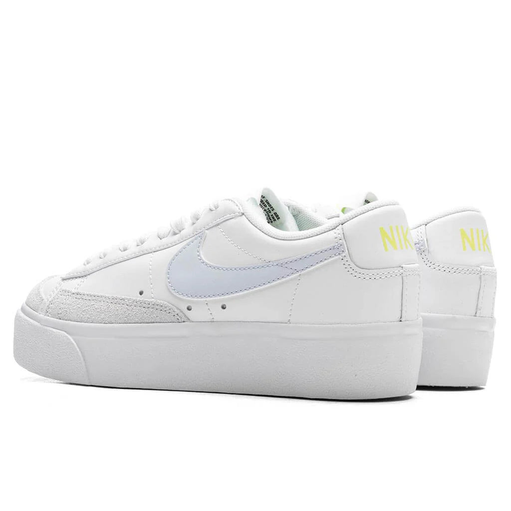 Womens Blazer Low Platform White Blue Tint Light Lemon Twist