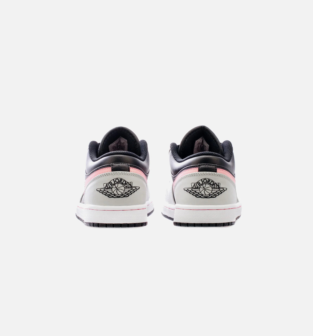 Air Jordan 1 Low Grey Fog Bleached Coral Mens Lifestyle Shoe Black Grey Pink