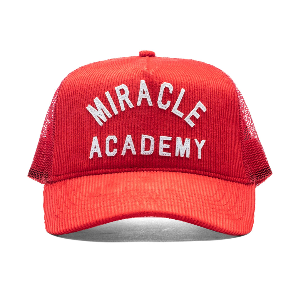 Miracle Academy Corduroy Trucker Hat Cherry