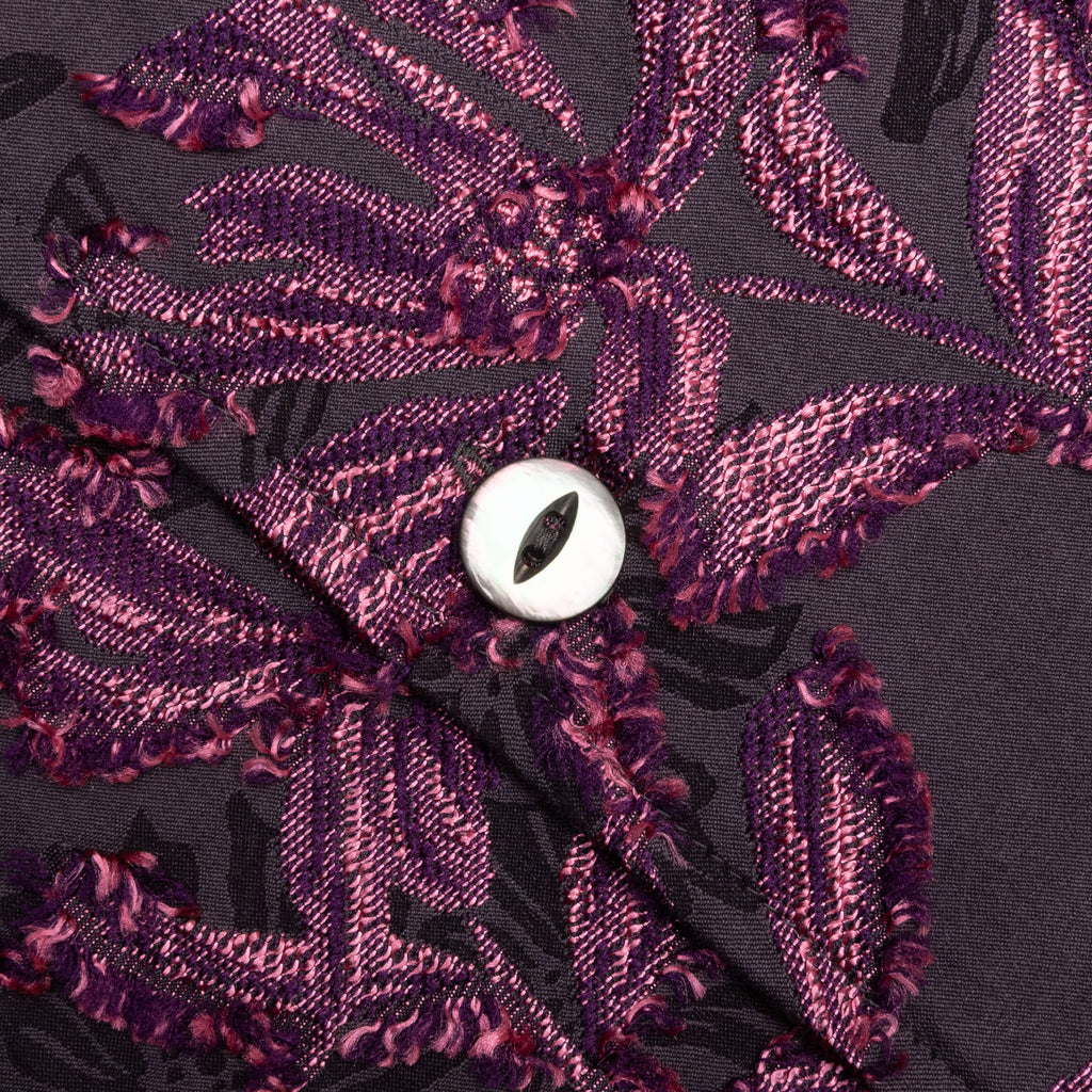 Flower Cut Cabana Shirt Charcoal