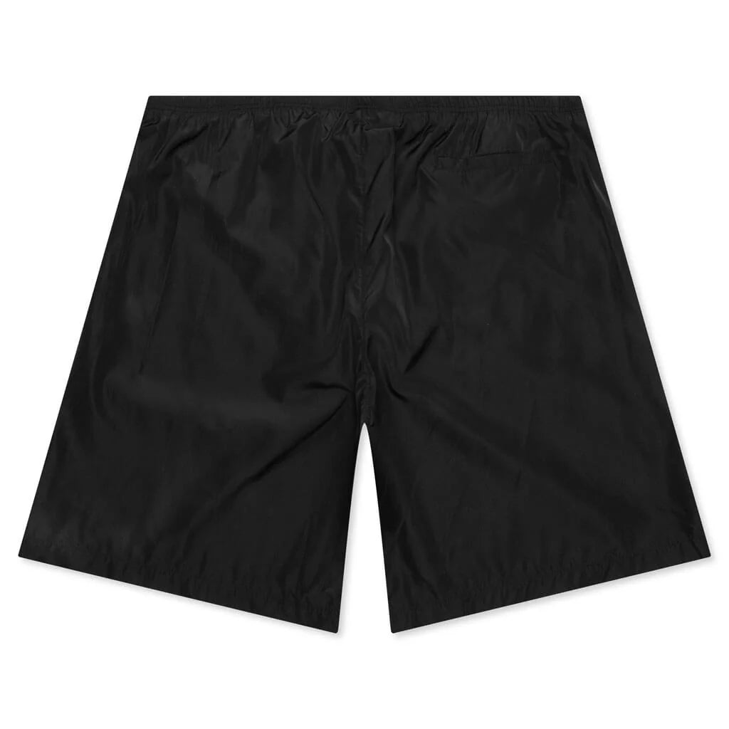 Curved Logo Swim Short Black White