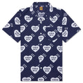 Heart Aloha Shirt Navy