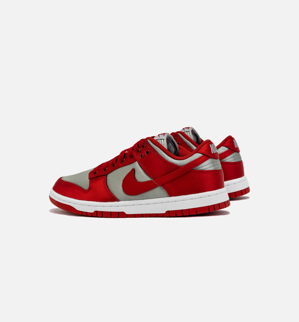 Dunk Low Satin Womens Lifestyle Shoe Medium Grey Varsity Red