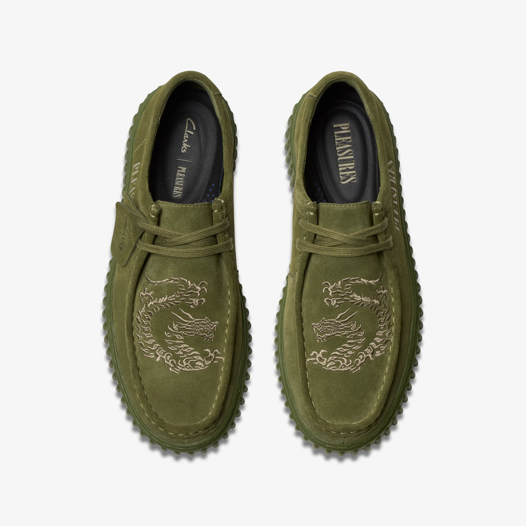 CLARKS X PLEASURES TORNHILL DRGNLO OLIVE SUEDE