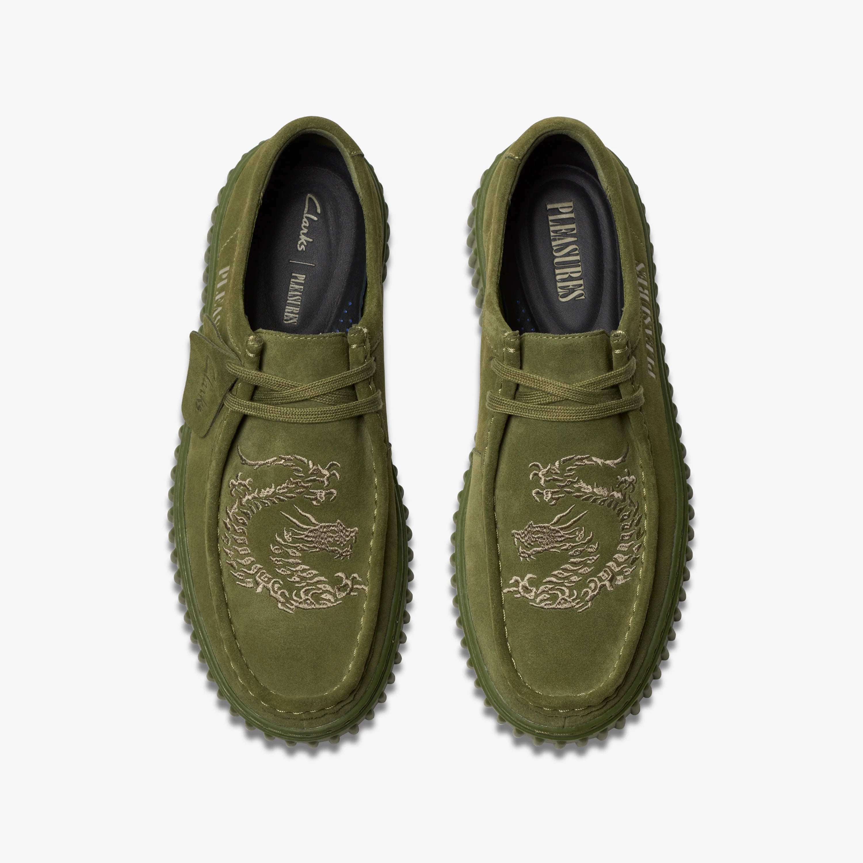 CLARKS X PLEASURES TORNHILL DRGNLO OLIVE SUEDE