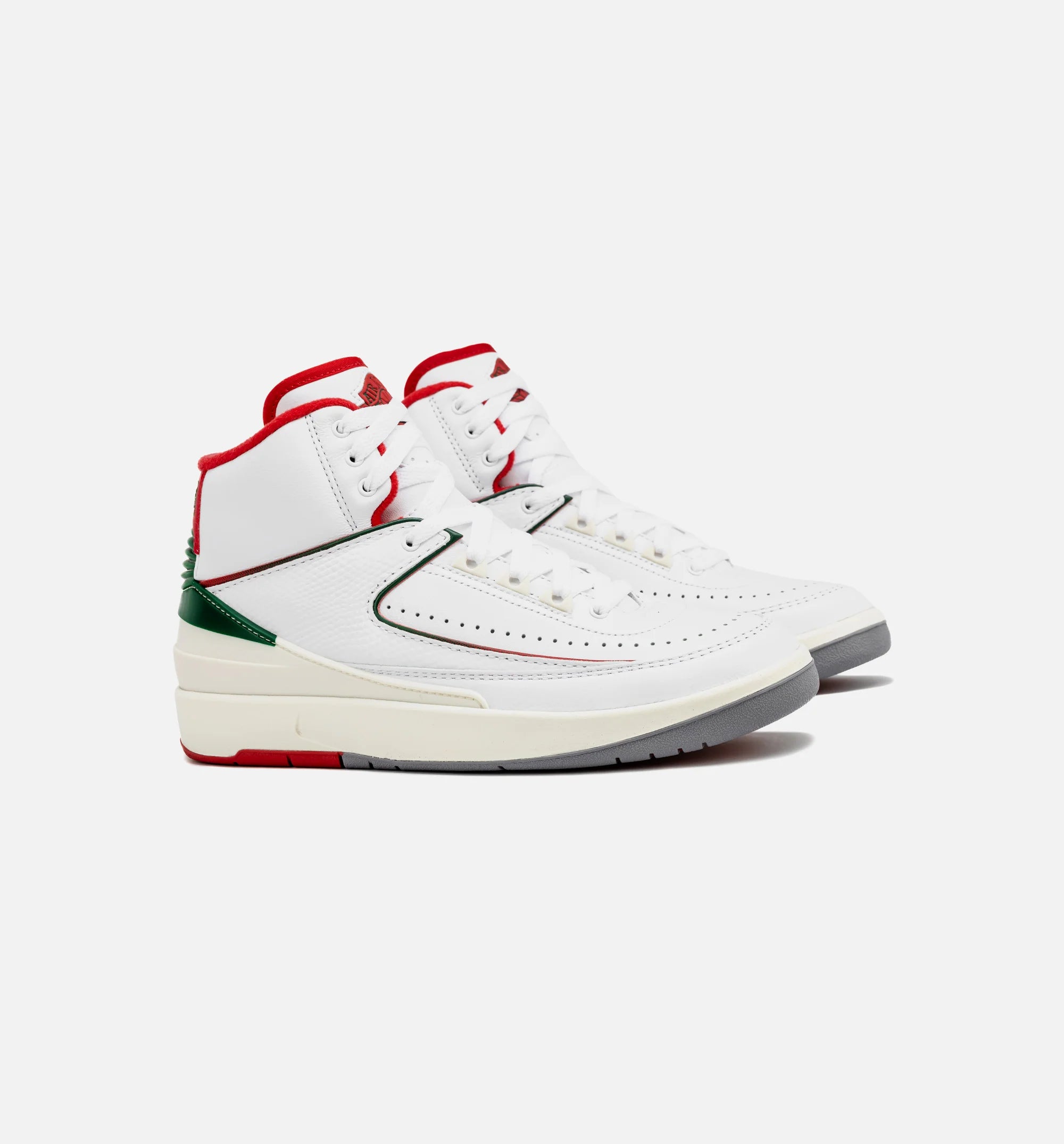 Air Jordan 2 Retro Italy Grade School Lifestyle Shoe White Fire Red