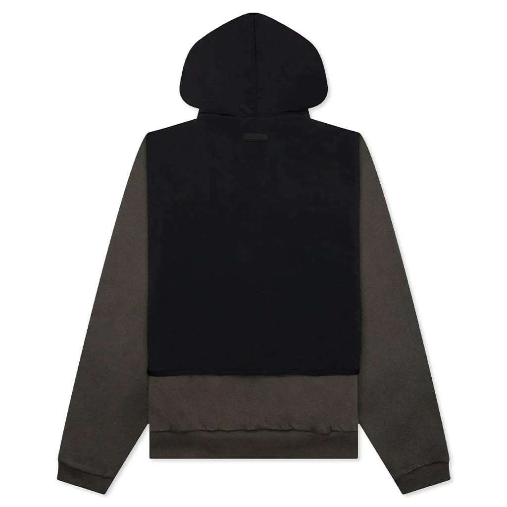 Nylon Fleece Hooded Sweater Ink Jet Black
