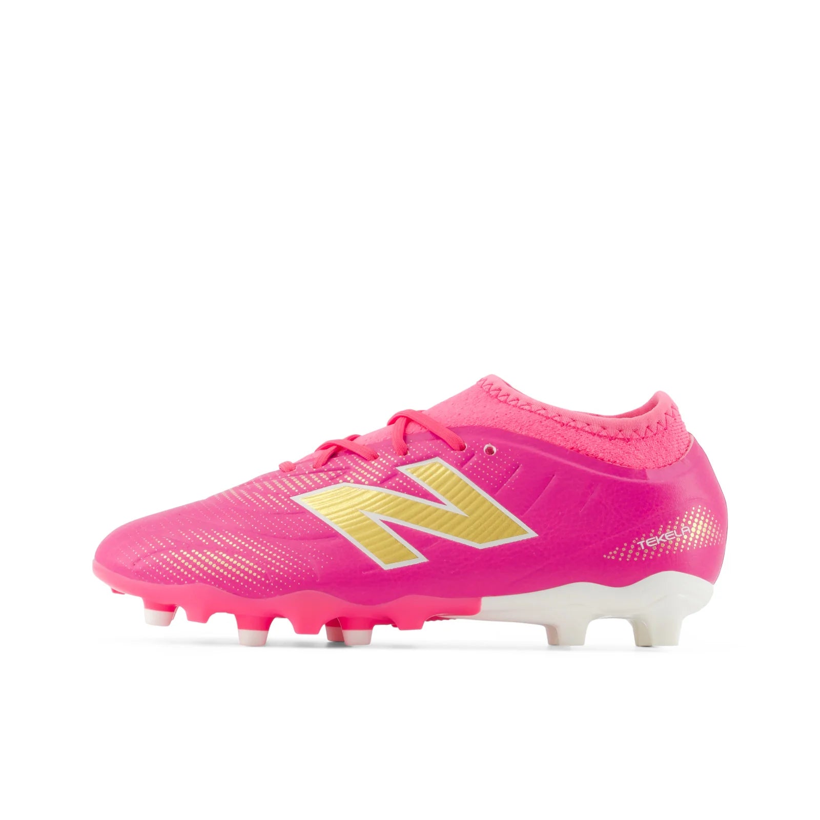 New Balance Tekela Team Low V5 FG Firm Ground Youth Soccer Cleats Pink Heat