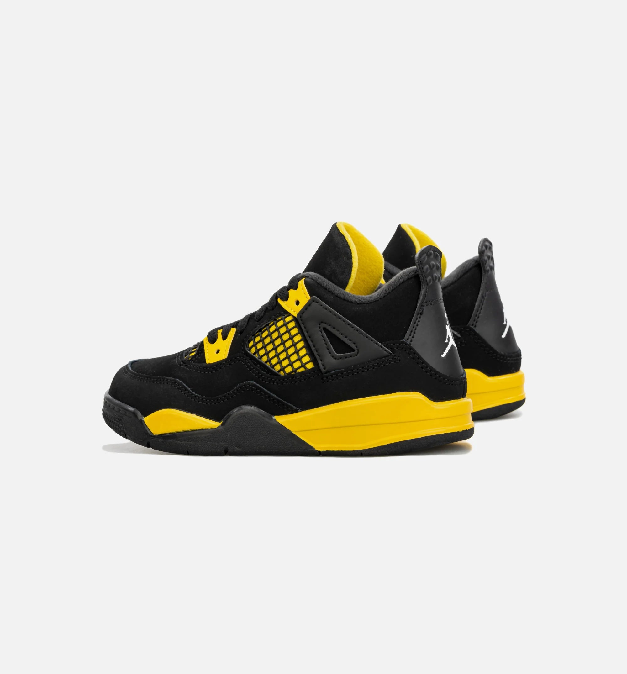 Air Jordan 4 Retro Thunder Preschool Lifestyle Shoe Black Yellow