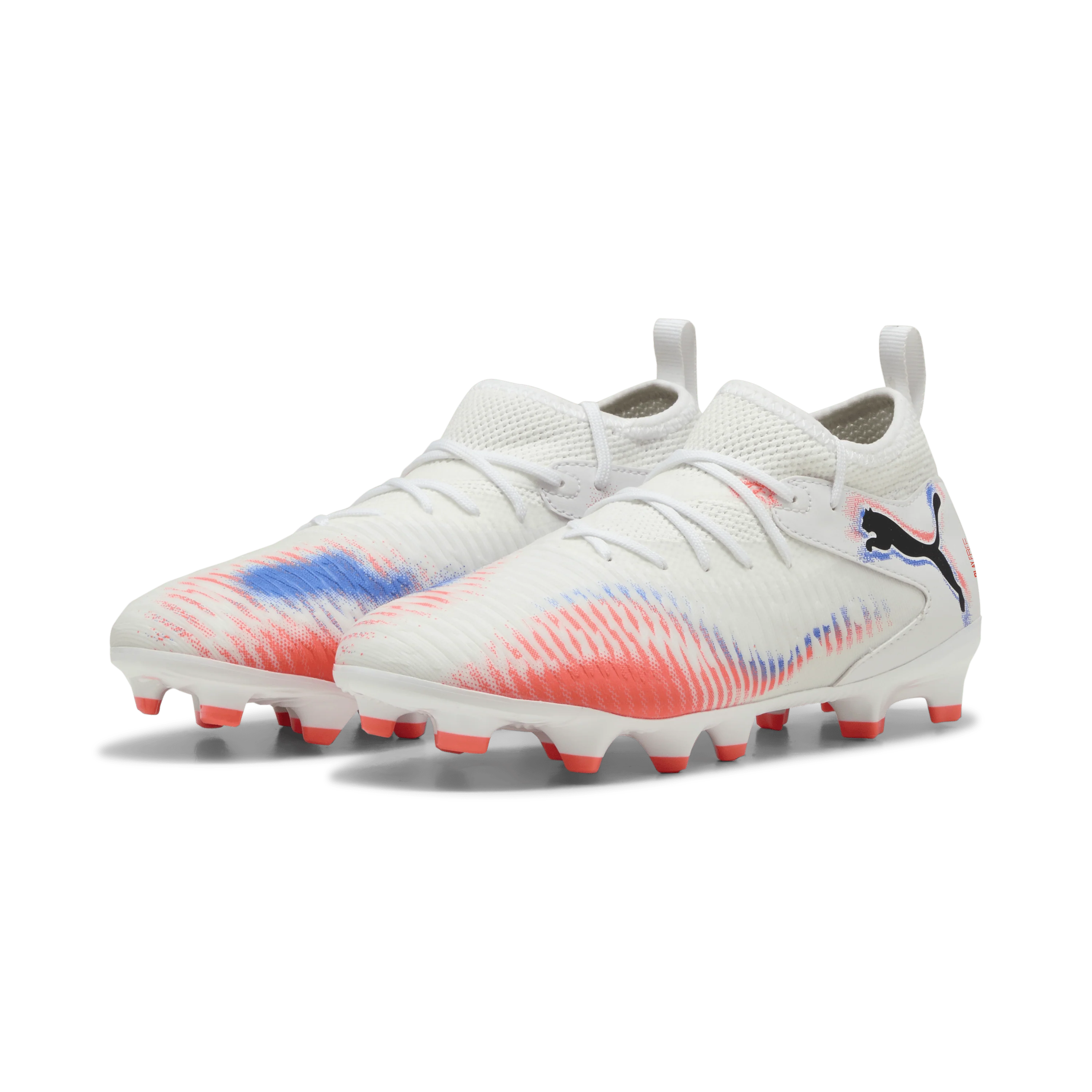 PUMA Future 8 Match FG AG Firm Multi Ground Kids Soccer Cleats White Black