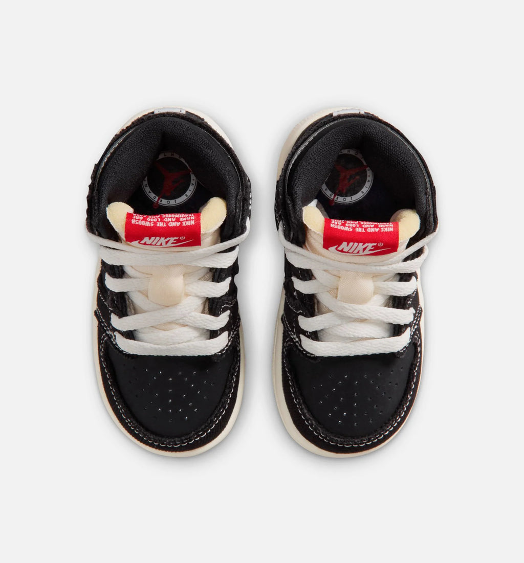 Air Jordan 1 Retro High OG Flight Club Infant Toddler Lifestyle Shoe Black Sail Gum Medium Brown University Red