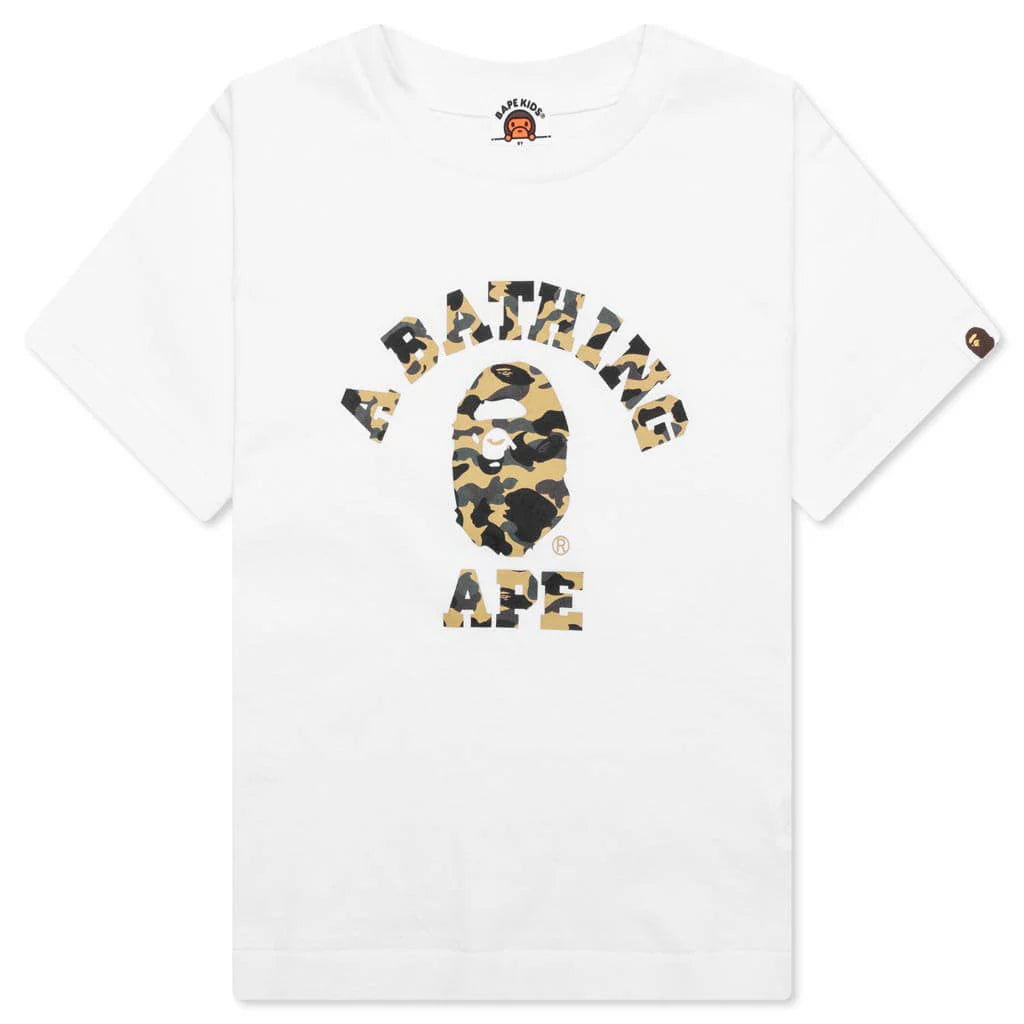 Kids 1st Camo College Tee White Yellow