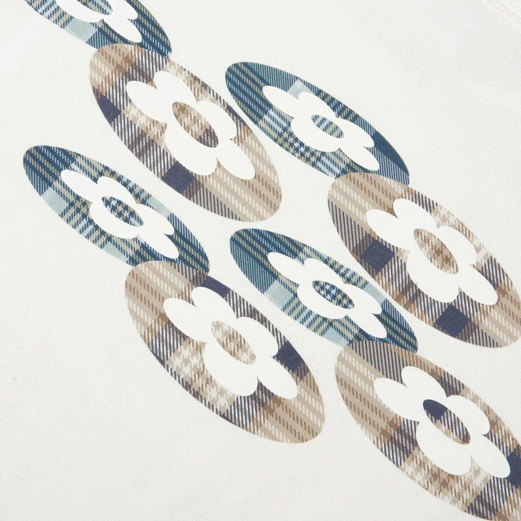 Plaid Two Flower Tee White