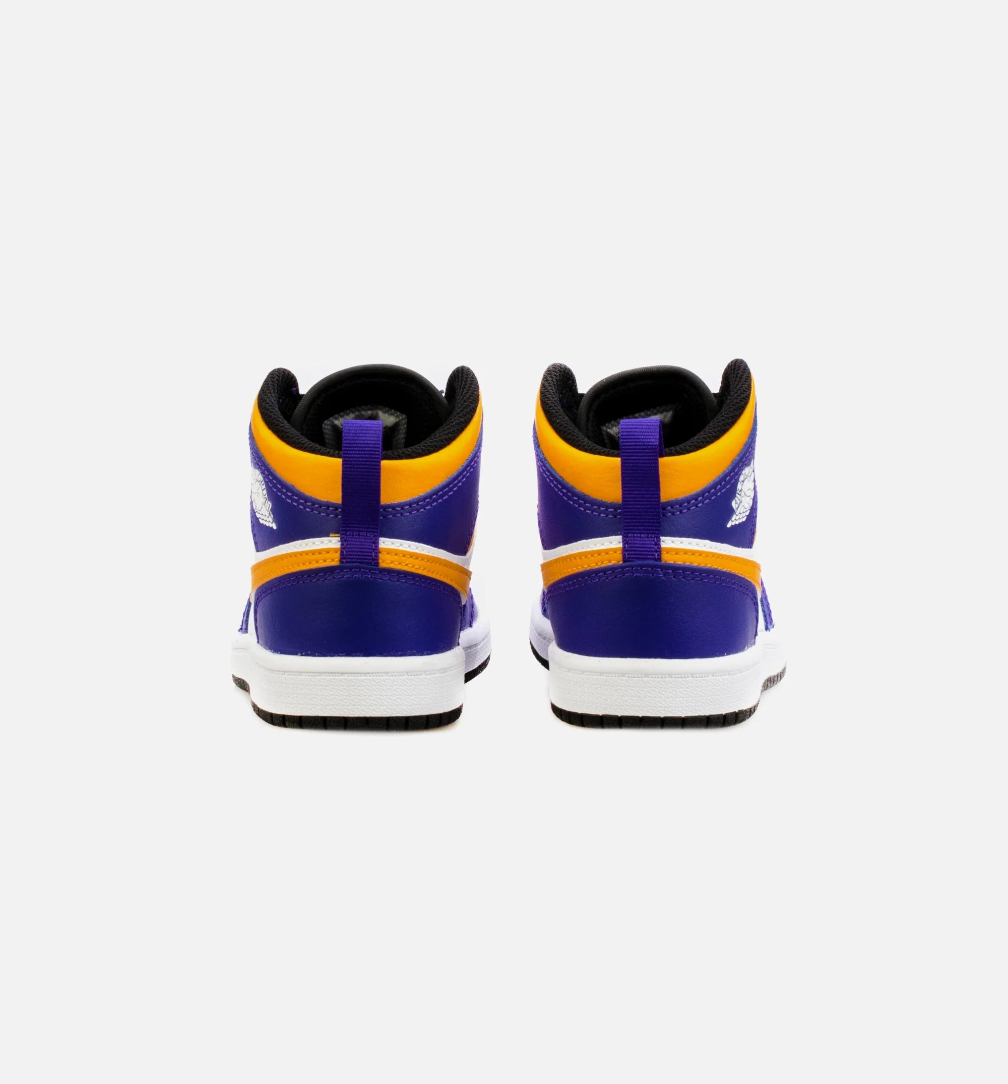 Air Jordan 1 Mid Preschool Lifestyle Shoe Purple Yellow