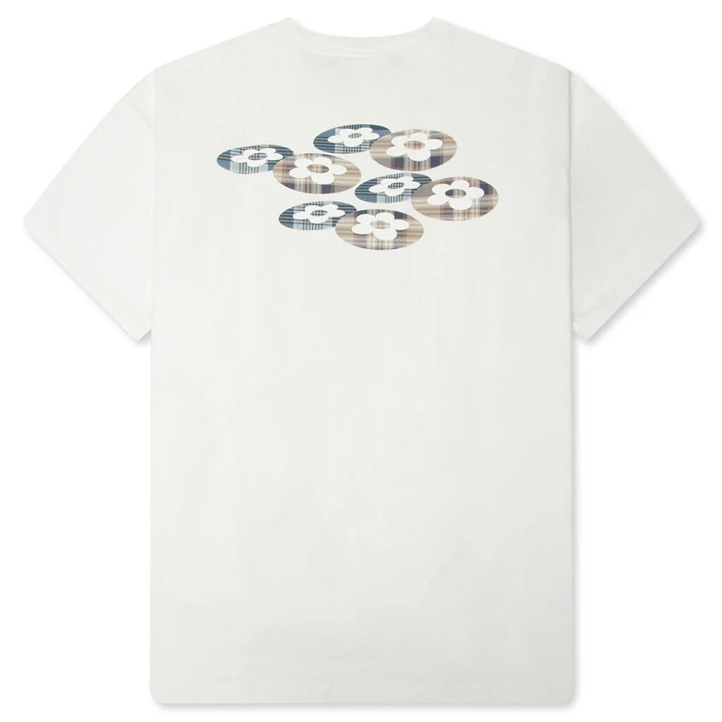 Plaid Two Flower Tee White