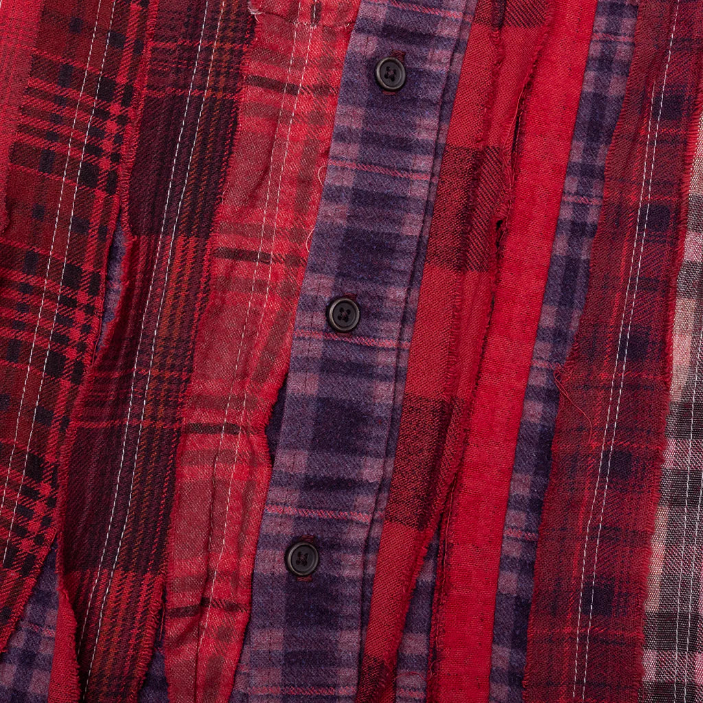 Over Dyed Ribbon Wide Shirt Red