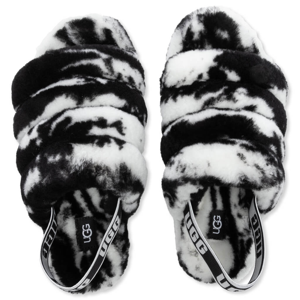 Womens Fluff Yeah Slide Marble Black