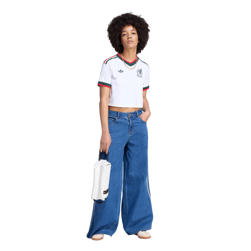 adidas Mexico Away Cropped Womens Soccer Jersey 2026 White