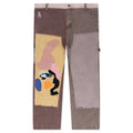 Patchwork Face Double Knee Pant Brown Multi