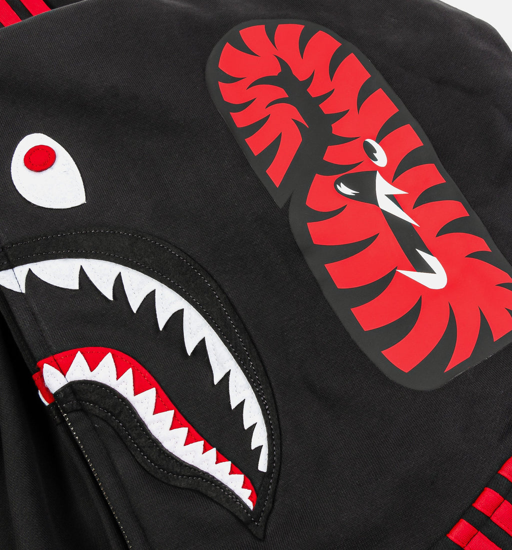 Bape x Adidas Shark Fleece Full Zip Mens Hoodie Black