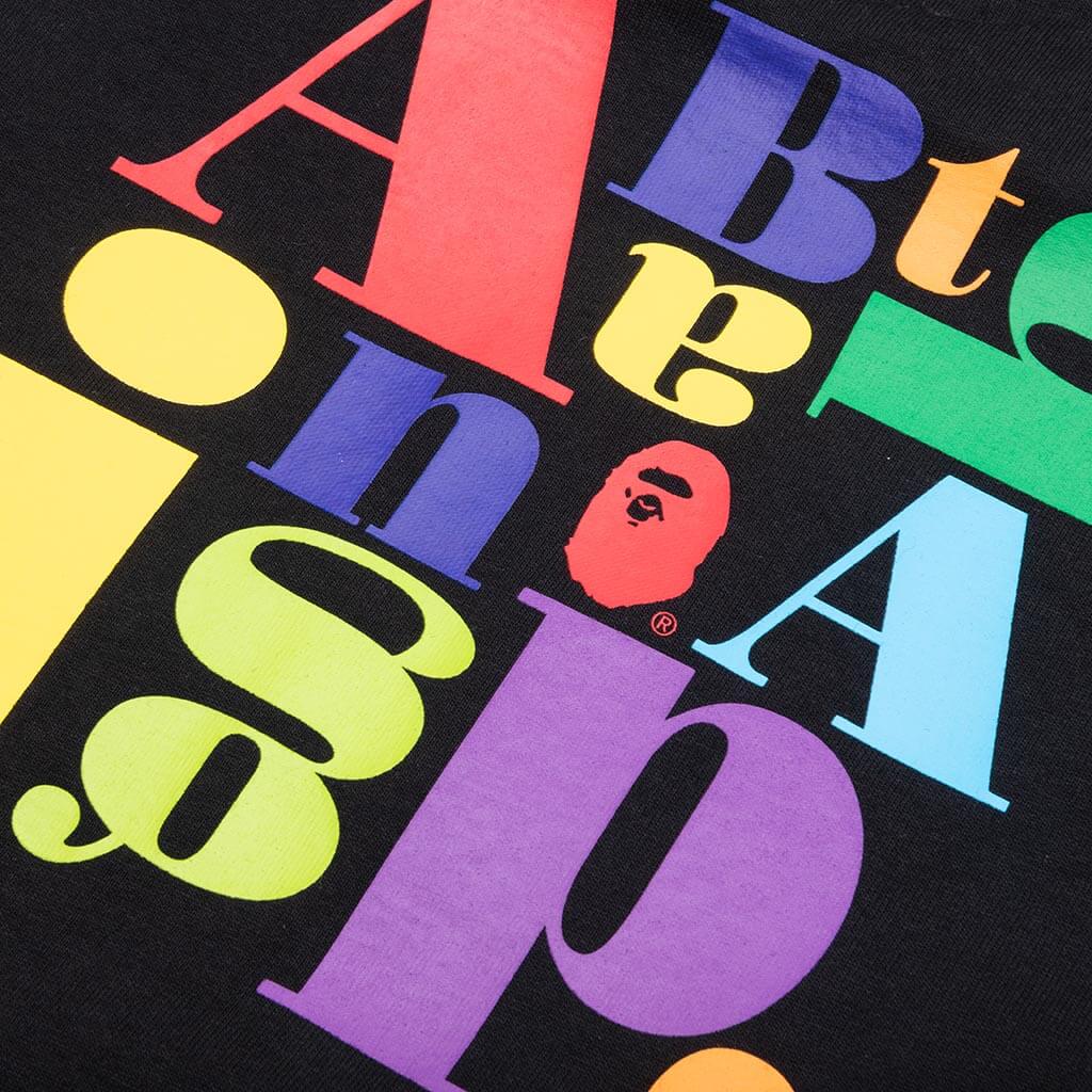 Kids Colorful A Bathing Ape Logo Tee Black