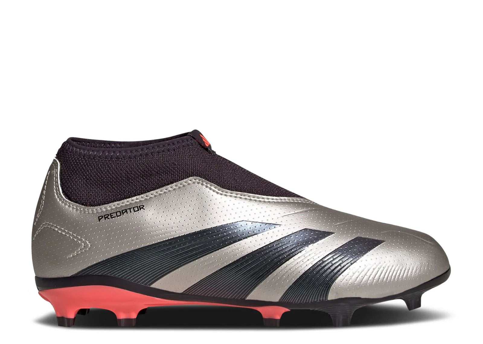 adidas Kids Predator League Lace Less FG J Firm Ground Soccer Cleats Plamet Black Turbo