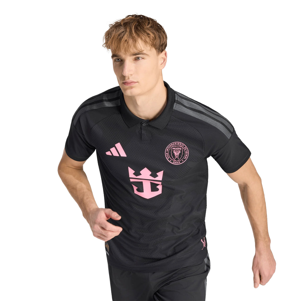 adidas Inter Miami CF Away Authentic Messi Mens Soccer Jersey 26 27 Black Pink