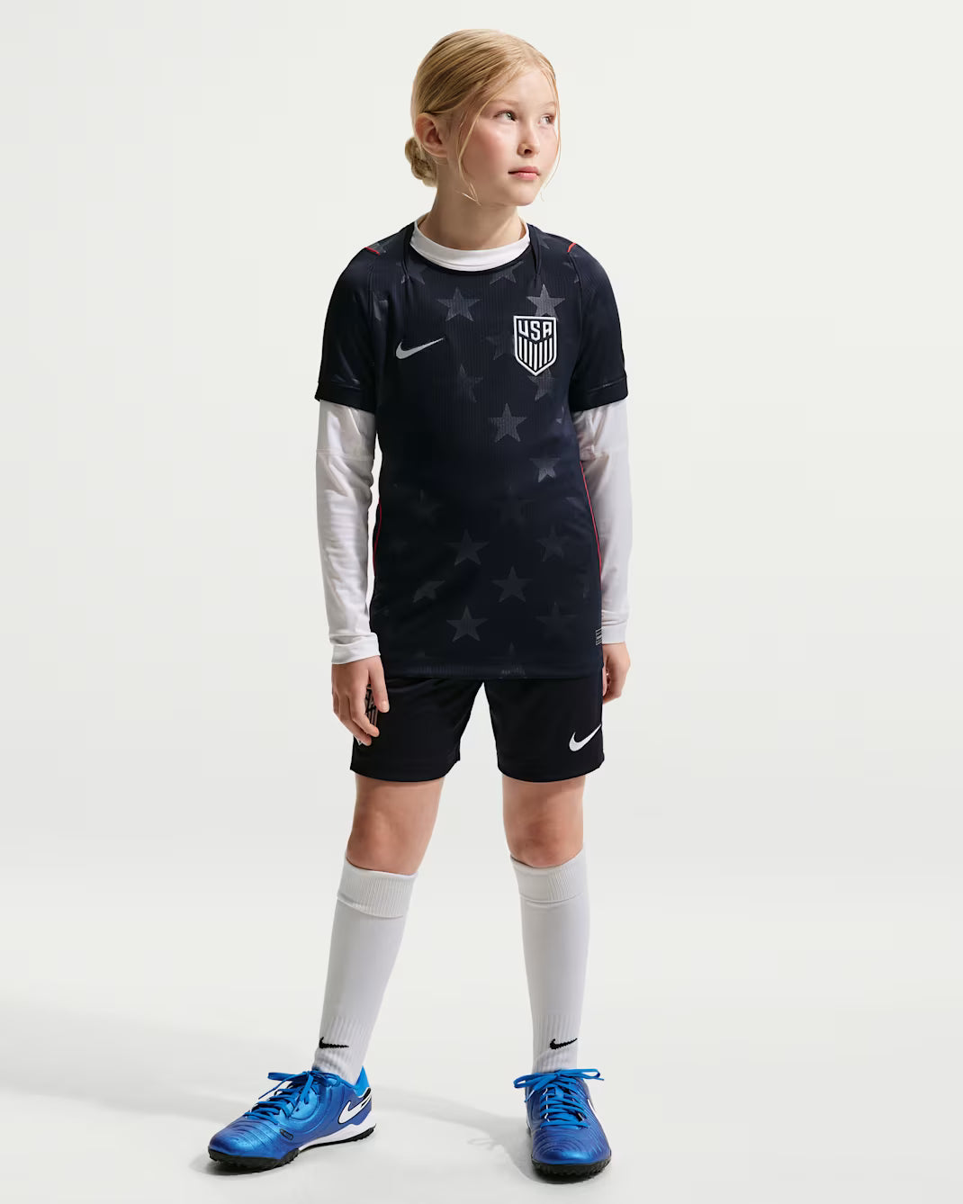 Nike USMNT Away Youth Soccer Jersey 2026 Navy NIO STARS