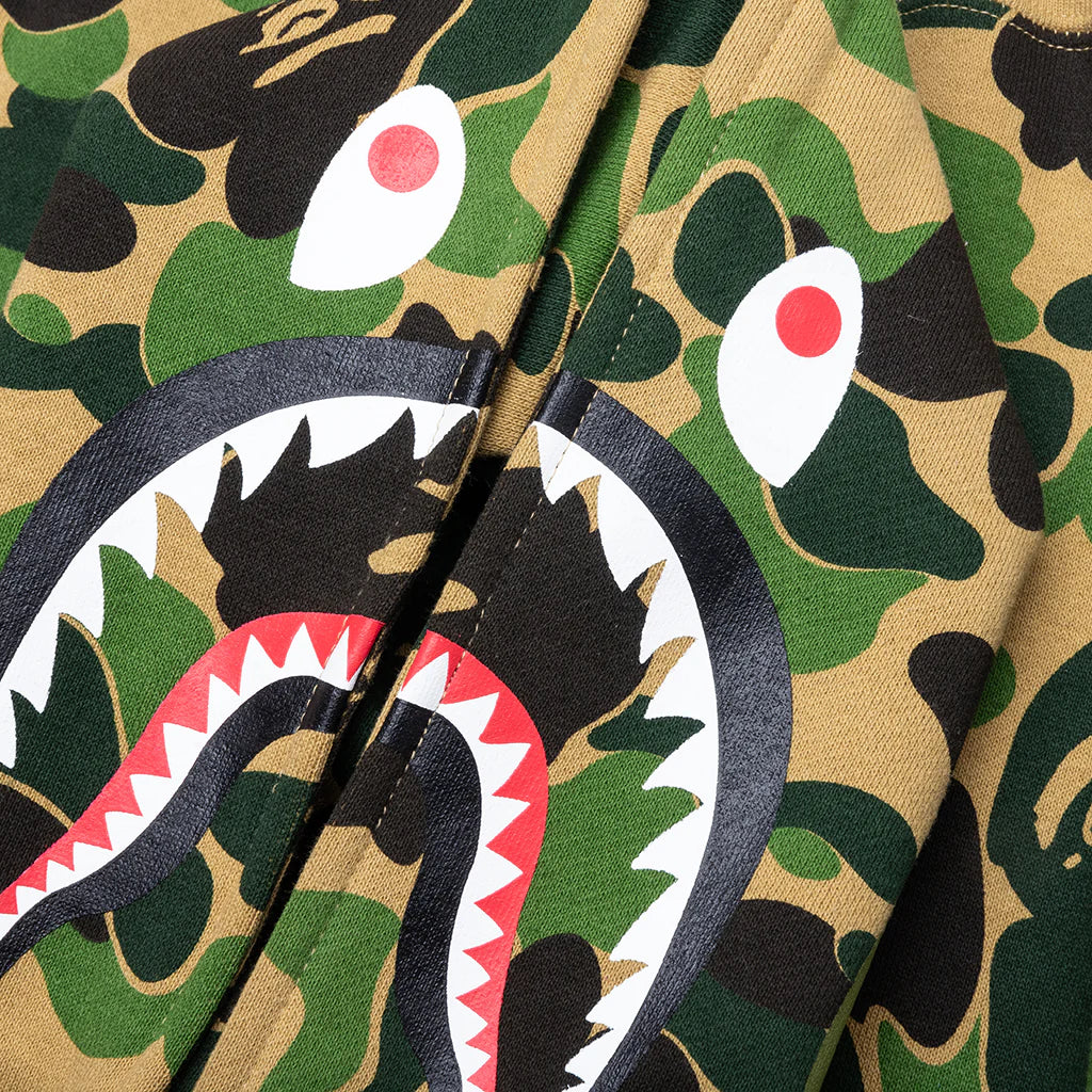Kids Abc Camo Shark Zip Hoodie Green