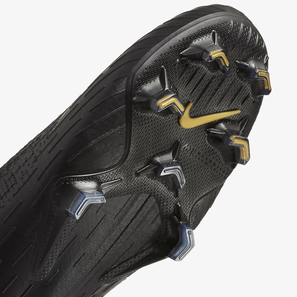Nike Mercurial Vapor 12 Elite FG Firmj Ground Mens Soccer Cleats Black Metallic Vivid Gold