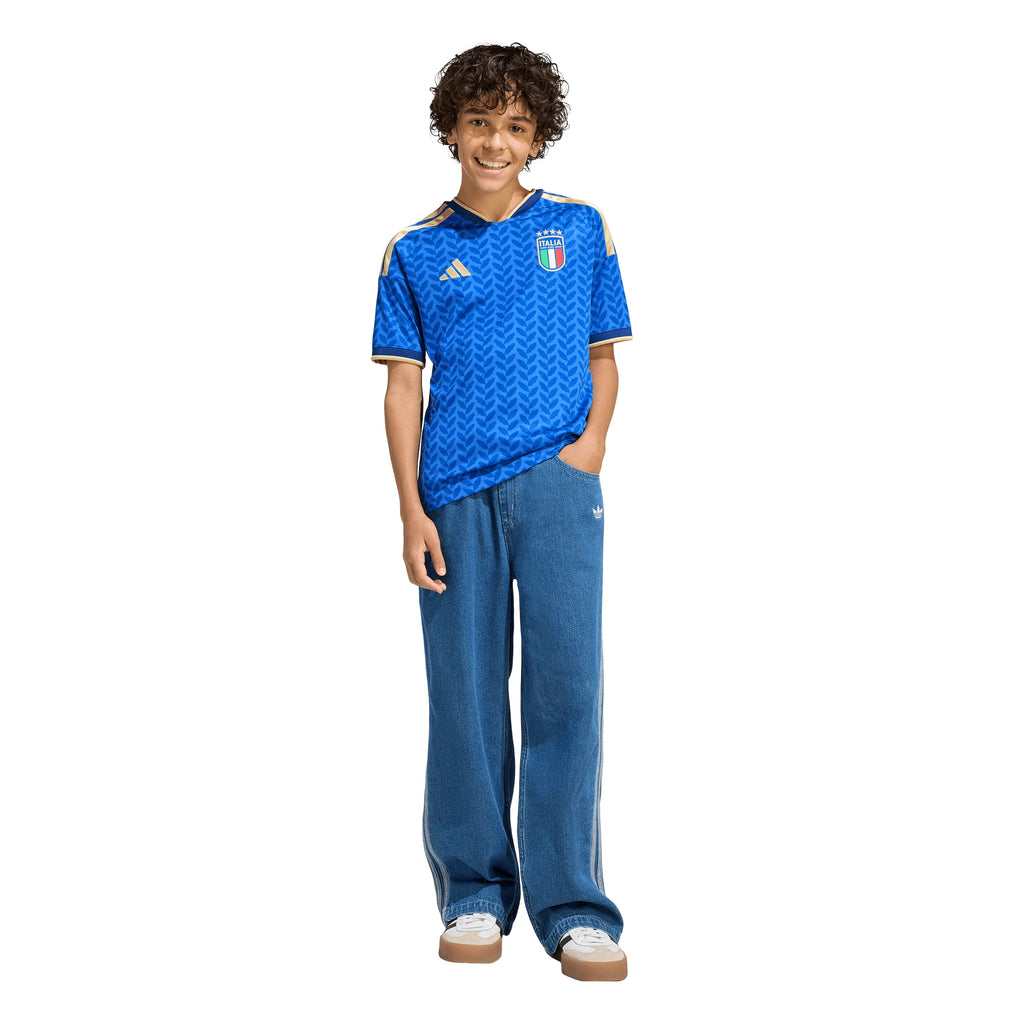 adidas Italy Home Youth Soccer Jersey 26 Blue