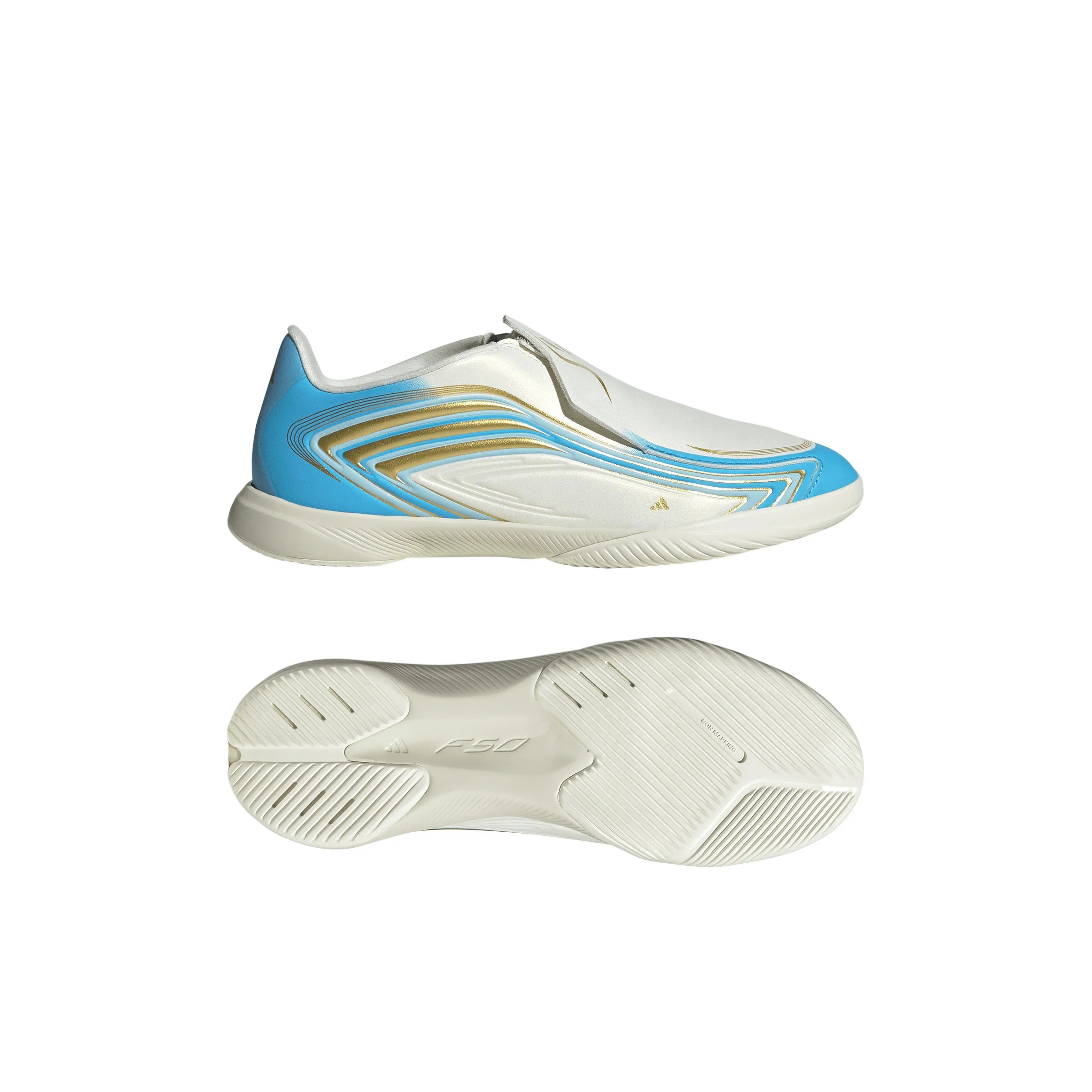 adidas F50 Messi League Laceless IN Indoor Youth Soccer Shoes Blue
