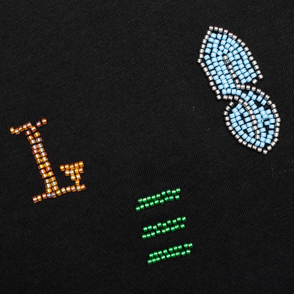Slow Down Beaded Tee Black