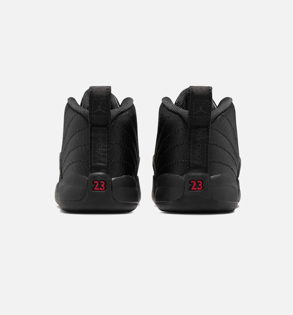 Air Jordan 12 Retro Bloodline Infant Toddler Lifestyle Shoe Black Varsity Red Free Shipping