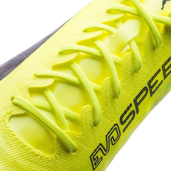 PUMA Evospeed 17 SL FG Firm Ground Soccer Cleats Safety Yellow Black Green Gecko