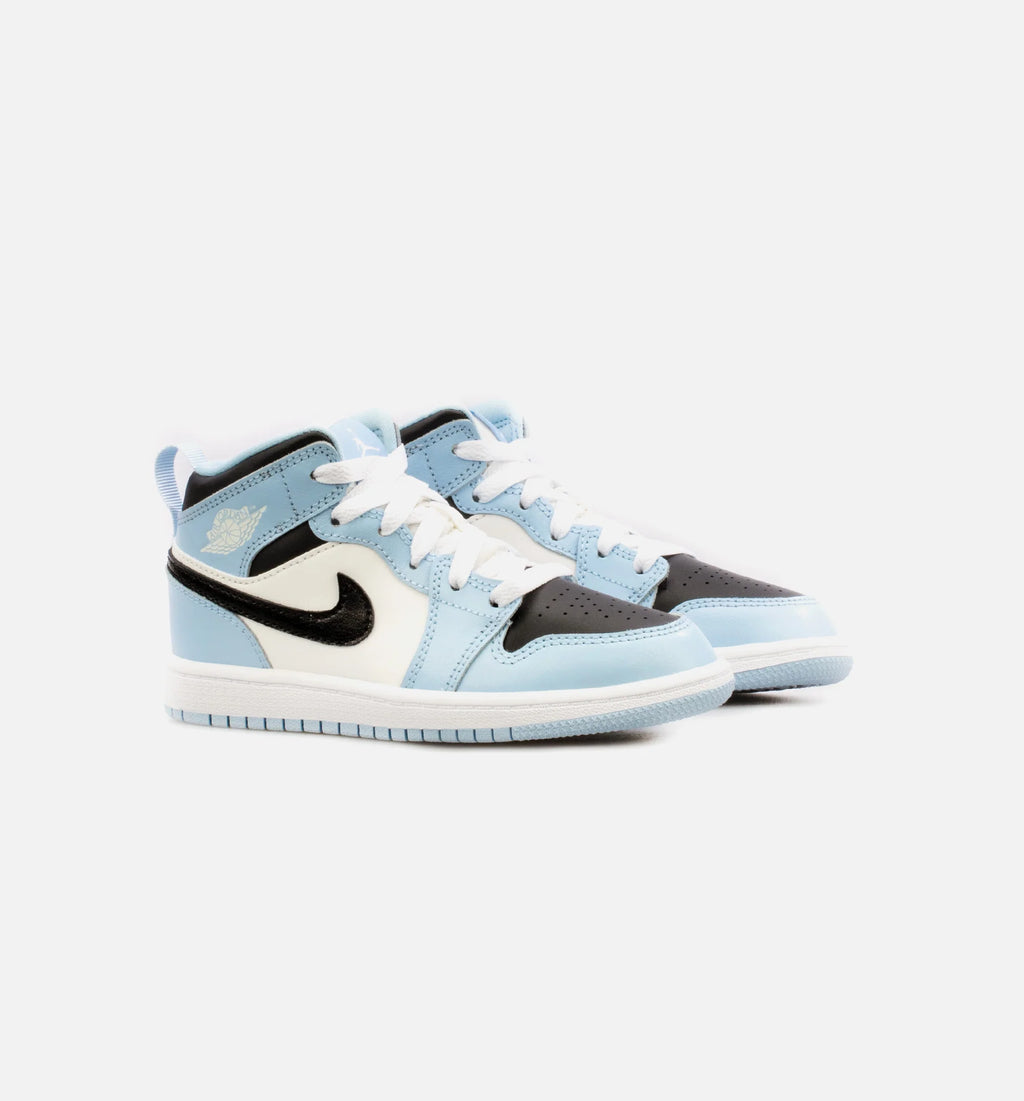 Air Jordan 1 Mid Preschool Lifestyle Shoe Blue Black