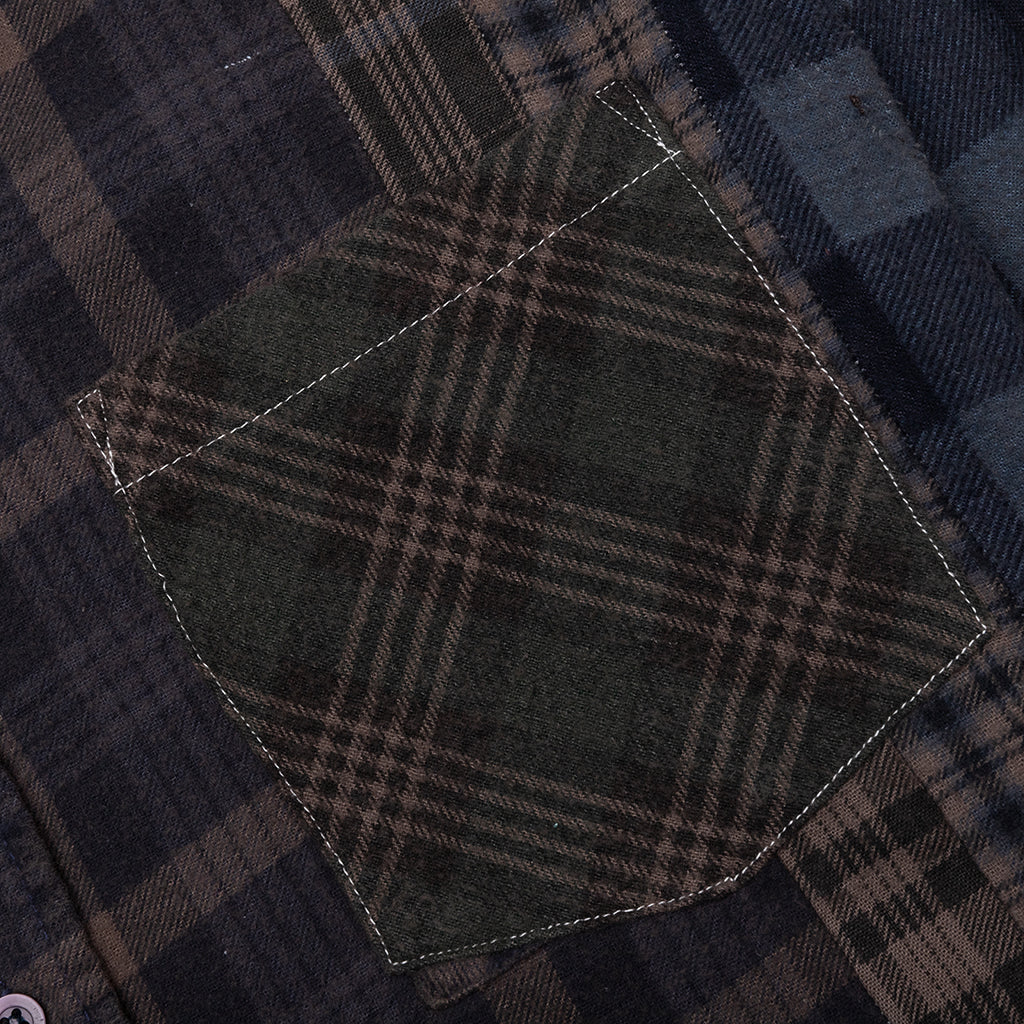 Over Dye 7 Cuts Wide Shirt Brown