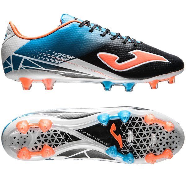 Joma SuperCopa Speed 501 FG Firm Ground Soccer Cleats Black Orange Blue