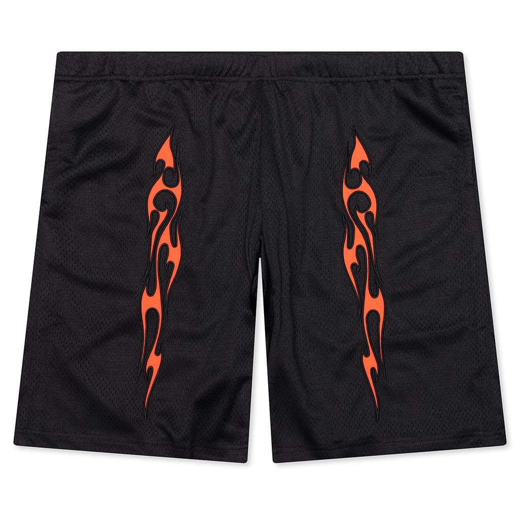 Flame Mesh Shorts Black