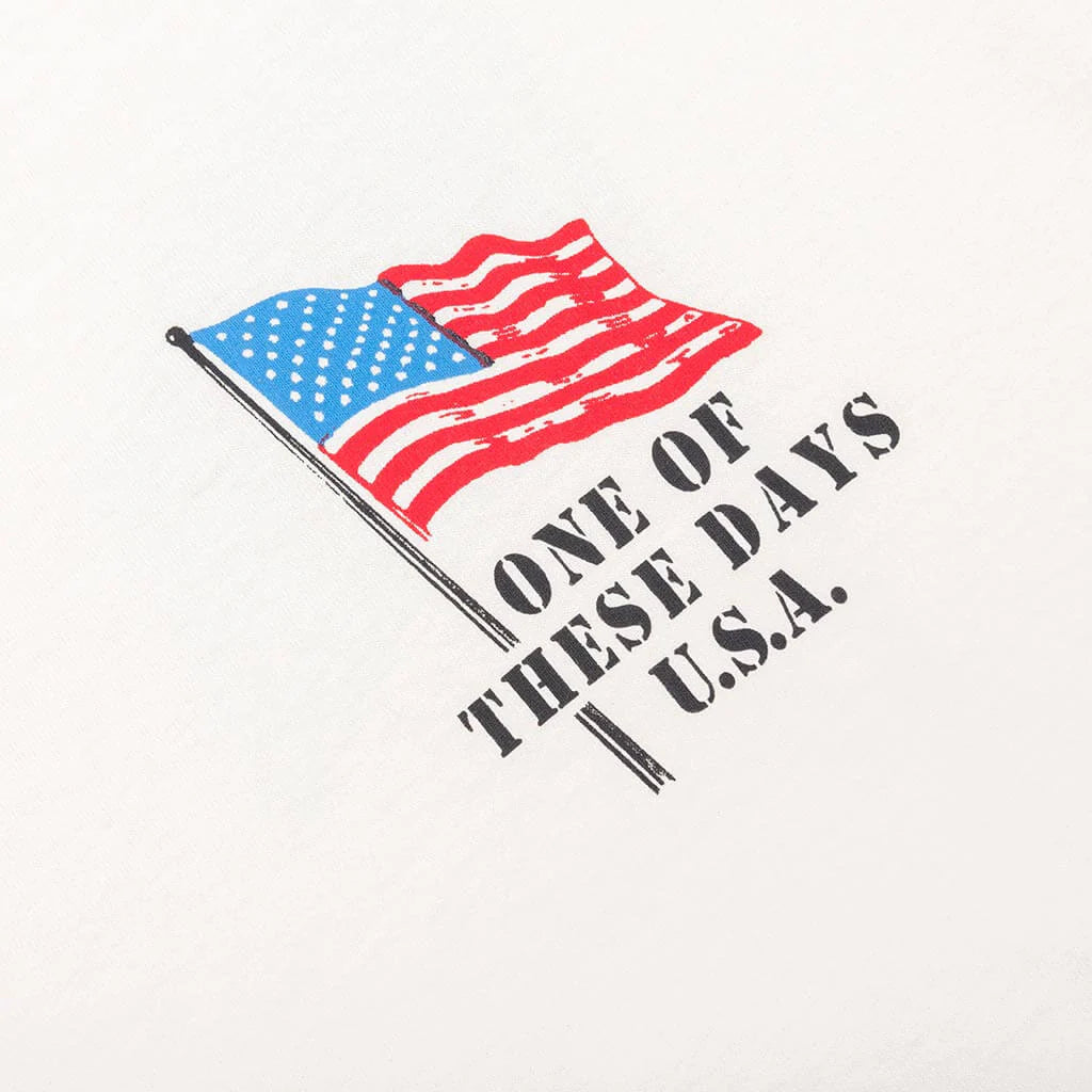 American Flag Cowboy Long Sleeve Tee Bone
