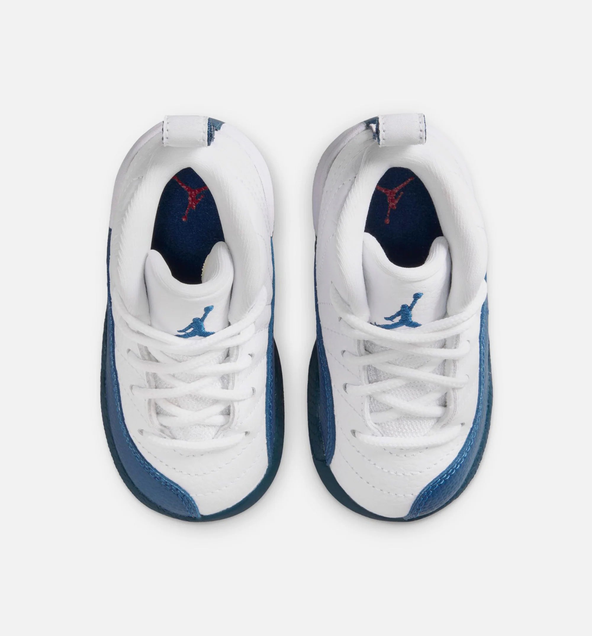 Air Jordan 12 Retro French Blue Infant Toddler Lifestyle Shoe White French Blue Metallic Silver Varsity Red