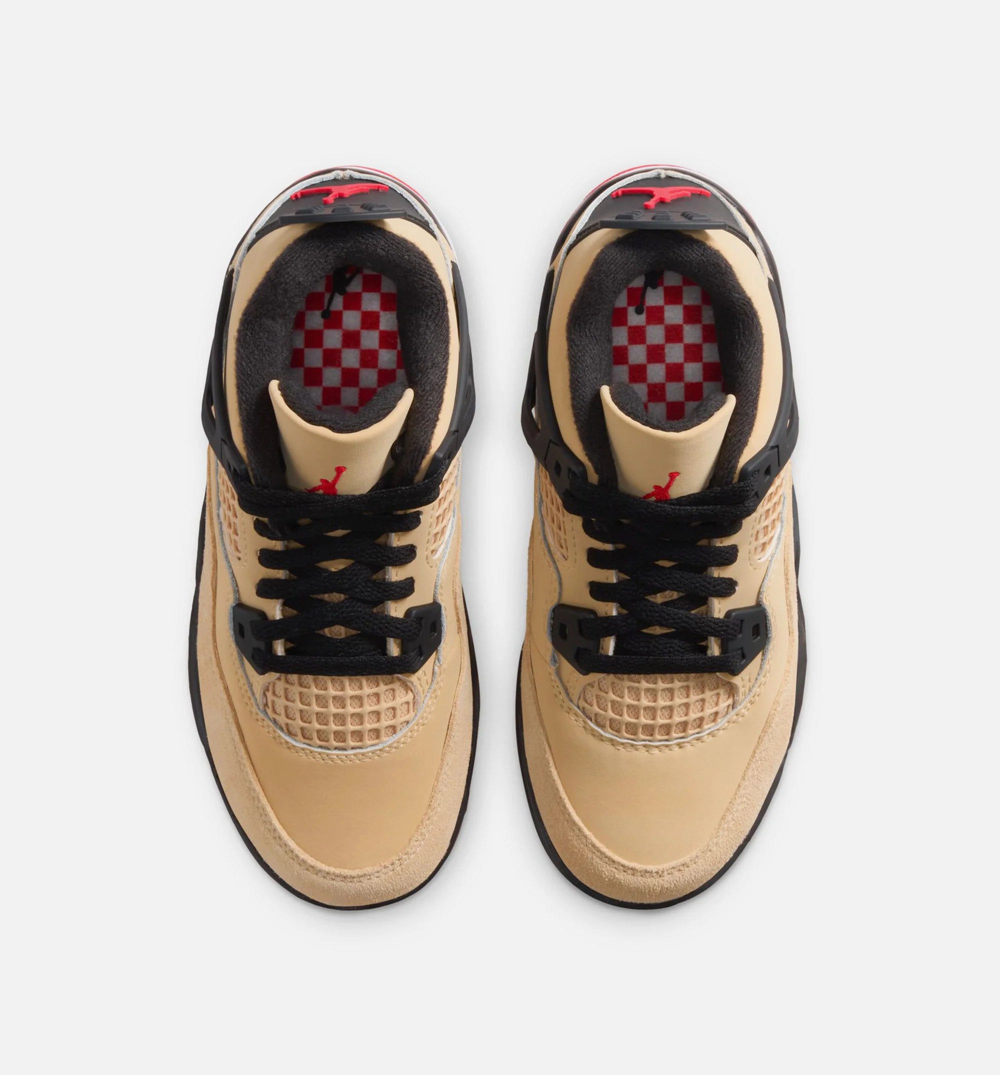Air Jordan 4 Retro Preschool Lifestyle Shoe Sesame Fire Red Black White
