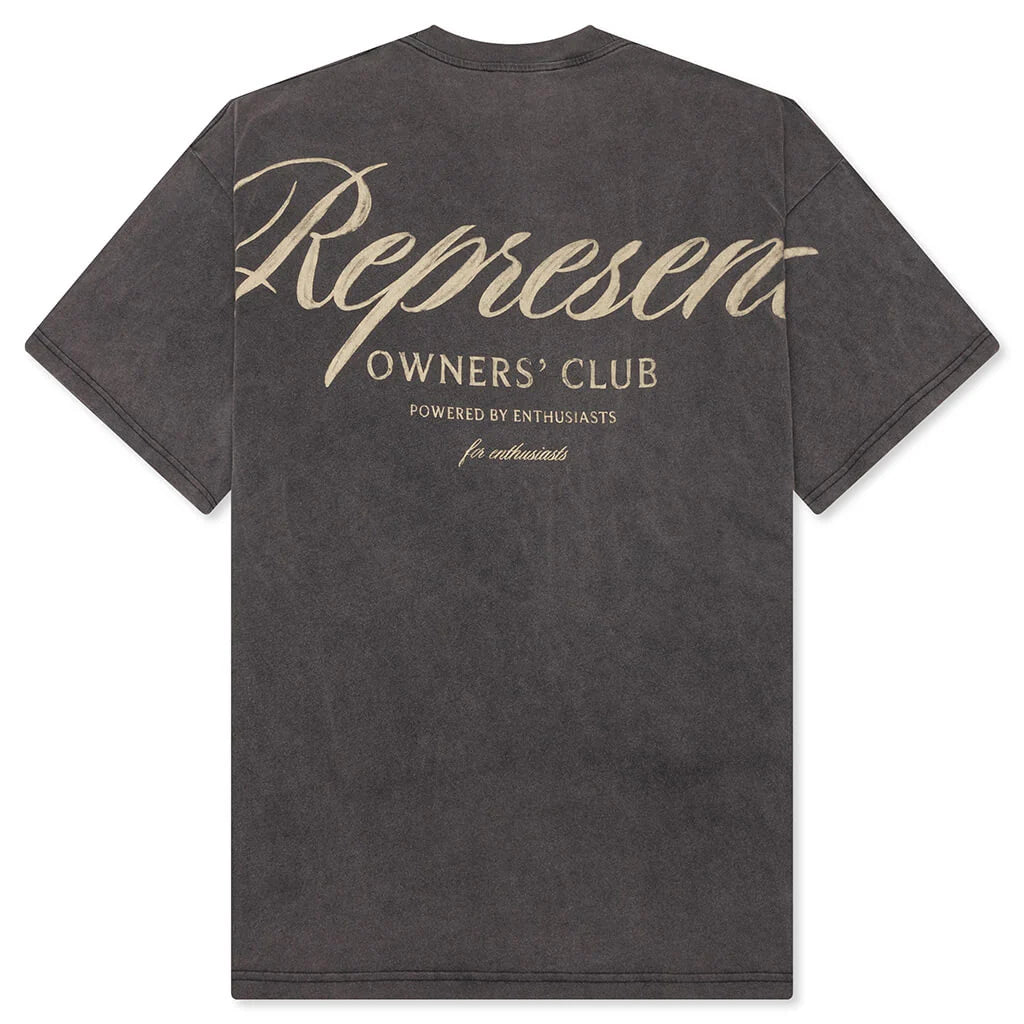 Owners Club Script T Shirt Vintage Grey