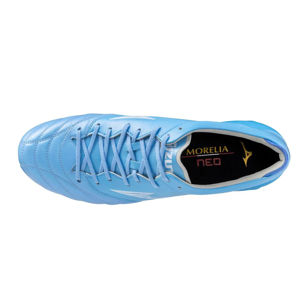 Mizuno Morelia Neo IV Elite FG Firm Ground Soccer Cleats Sky Blue