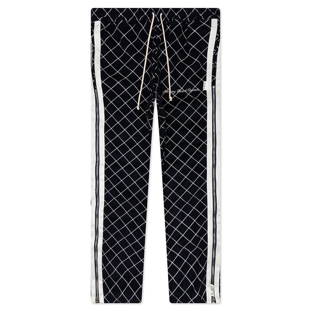 Abc Diamond Chain Stitch Quilted Wool Zipper Breakaway Pants Navy