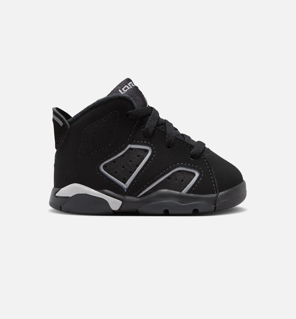 Air Jordan 6 Retro Cap Gown Infant Toddler Lifestyle Shoe Black Reflective Silver Black Free Shipping