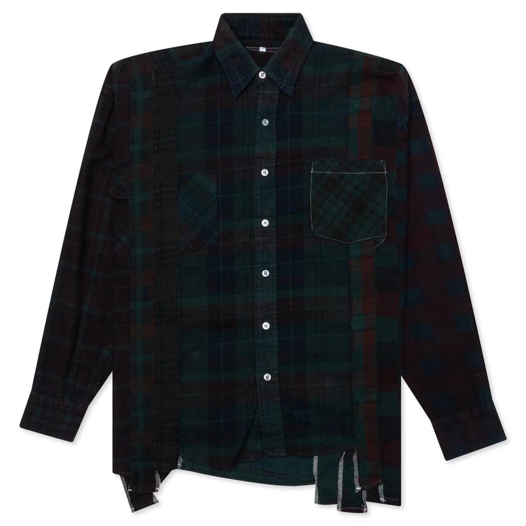 Flannel Shirt 7 Cuts Shirt Over Dye Green