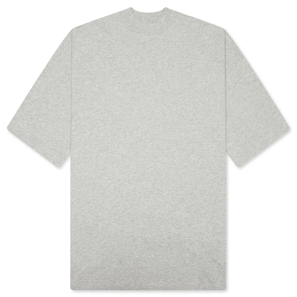 Mock Neck T Shirt Pale Grey