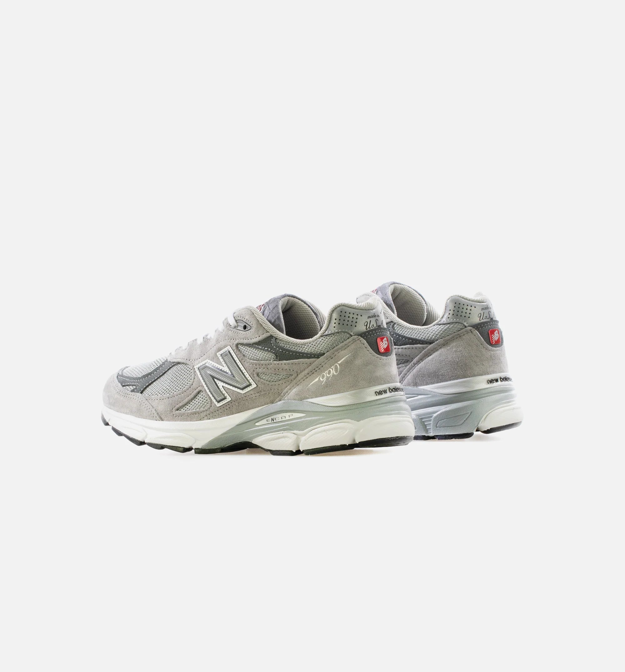 Made in USA 990v3 Mens Running Shoe Grey White