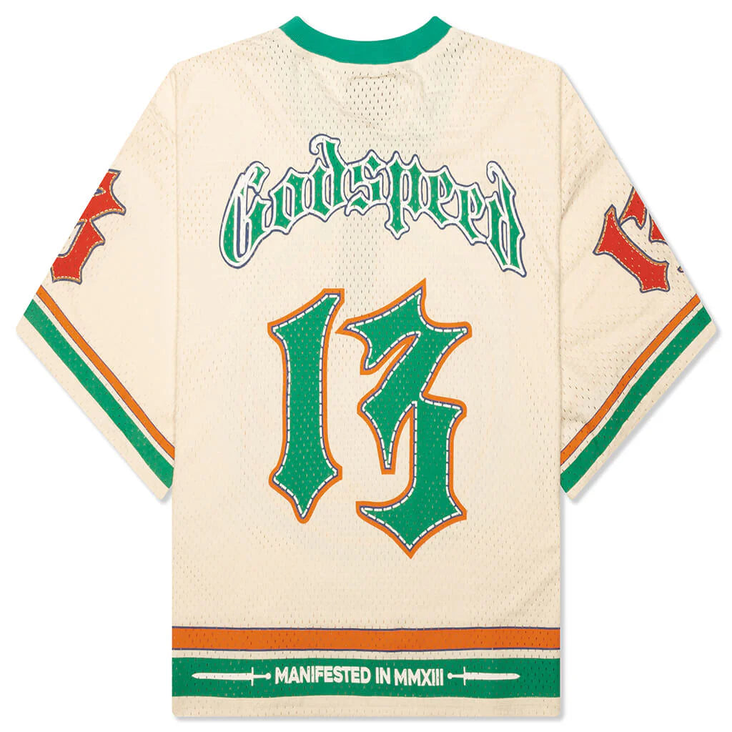 First Down Jersey Bone Teal Orange